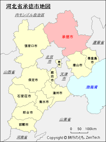 河北省承徳市地図