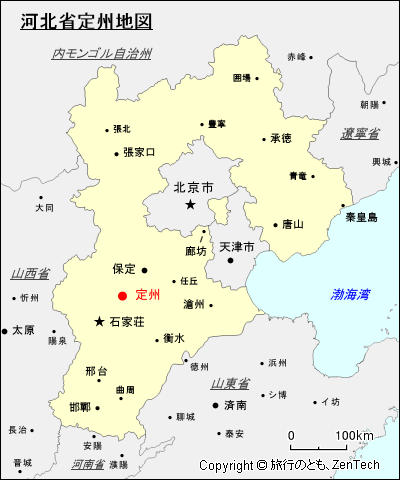 河北省定州地図