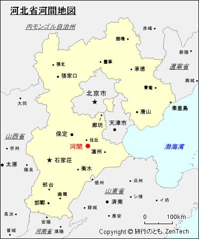 河北省河間地図