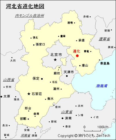 河北省遵化地図