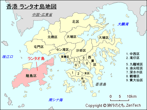 香港 ランタオ島地図