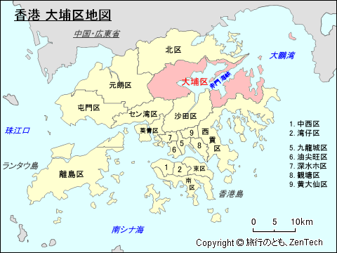 香港 大埔区地図