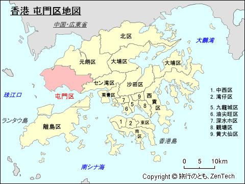 香港 屯門区地図