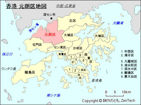 香港 元朗区地図