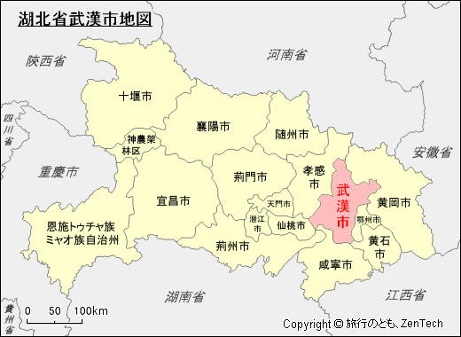 湖北省武漢市地図