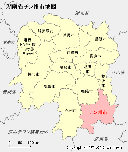 湖南省郴州市地図