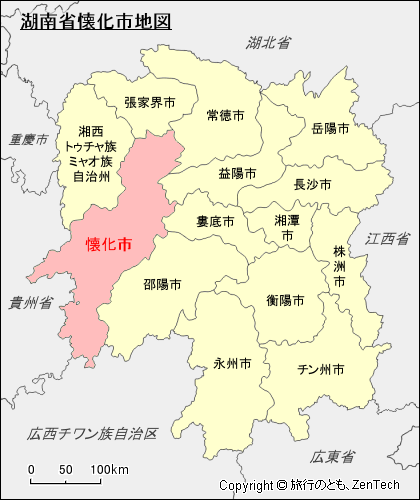 湖南省懐化市地図