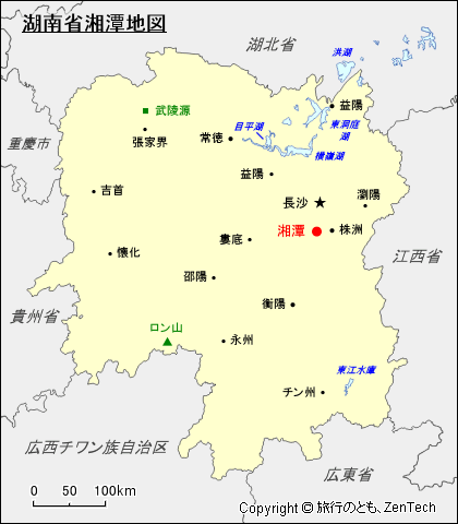 湖南省 湘潭地図