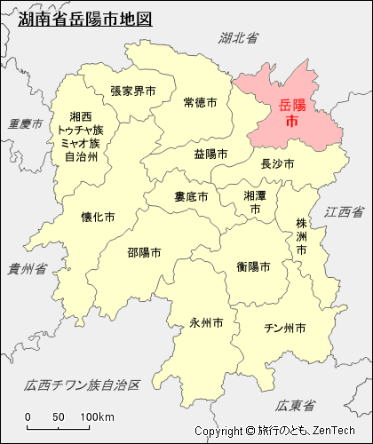 湖南省岳陽市地図
