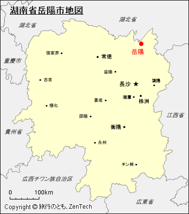 湖南省岳陽地図