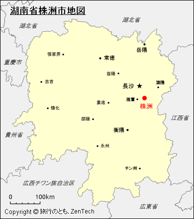 湖南省 株洲地図