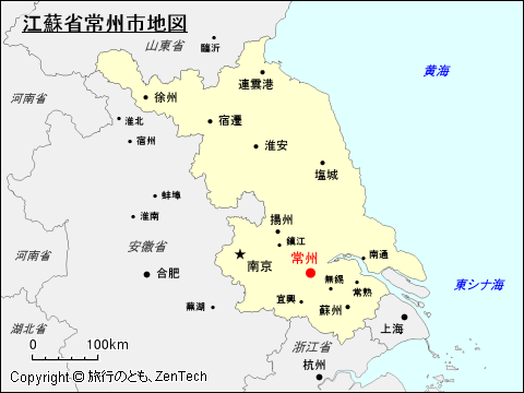 江蘇省常州市地図