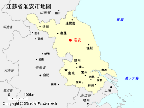 江蘇省淮安市地図