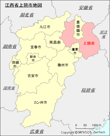 江西省上饒市地図