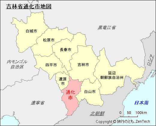 吉林省通化市地図