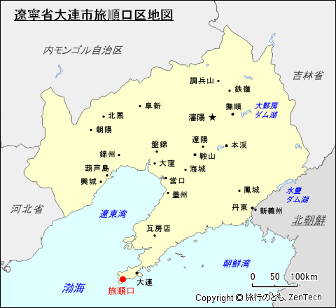 遼寧省大連市旅順口区地図