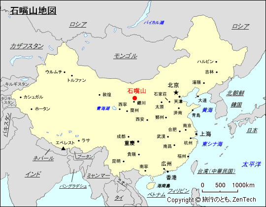 石嘴山地図