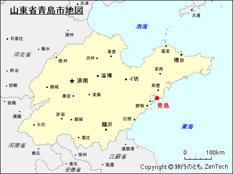 山東省青島市地図