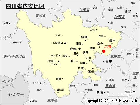 四川省広安地図