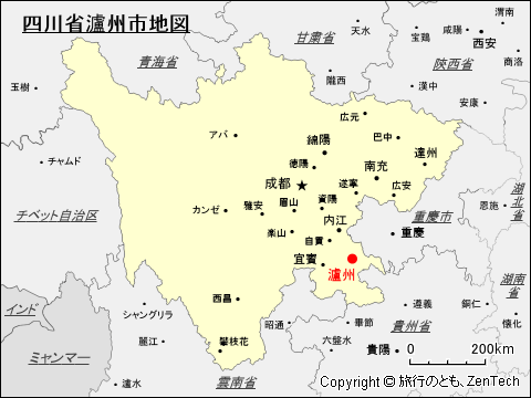 四川省瀘州市地図