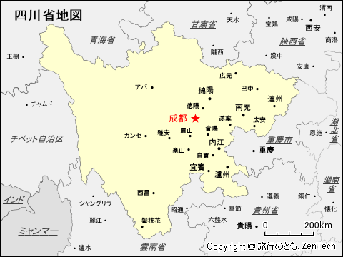 四川省地図