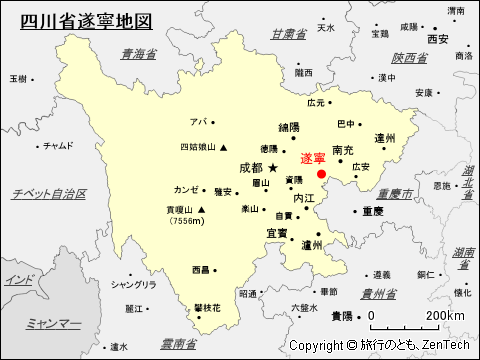 四川省遂寧地図