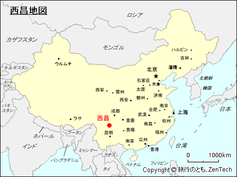 西昌地図