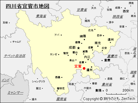 四川省宜賓地図