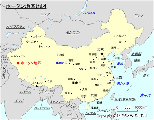 ホータン地区地図