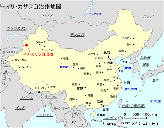 イリ・カザフ自治州地図