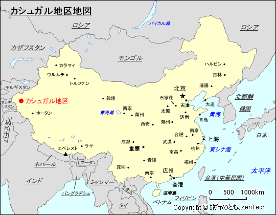 カシュガル地区地図