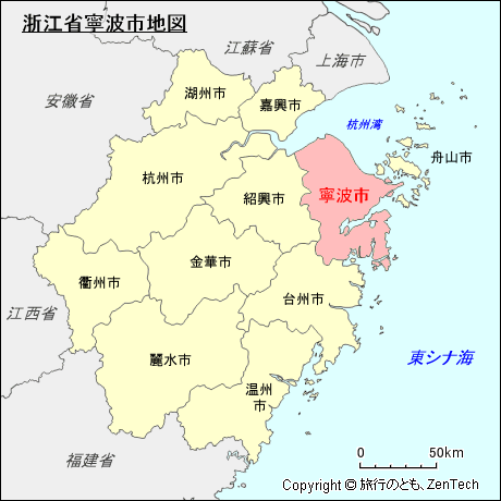 浙江省寧波市地図