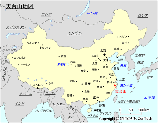 天台山地図
