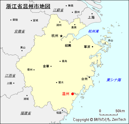 浙江省温州市地図