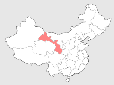 中国における甘粛省地図