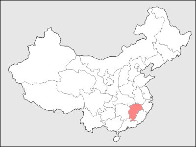 中国における江西省地図