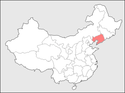 中国における遼寧省地図