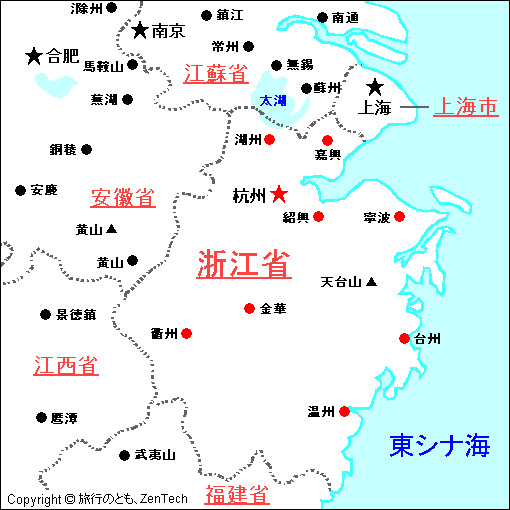 浙江省地図
