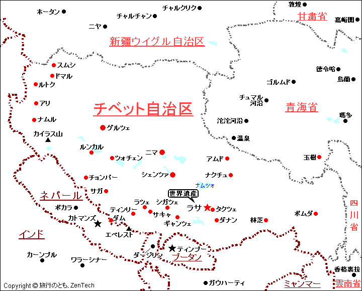 チベット自治区 地図