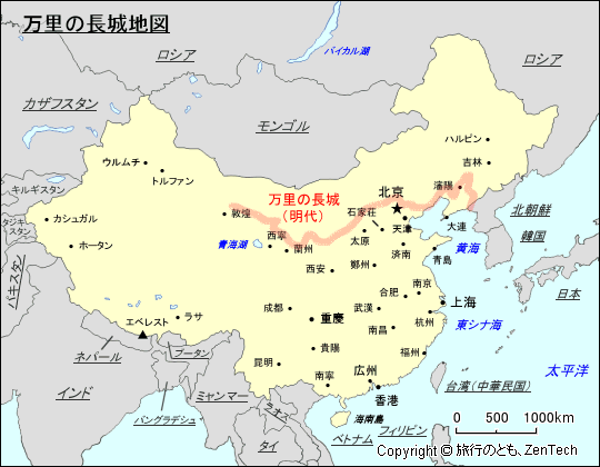 万里の長城地図
