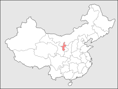 中国における寧夏回族自治区の位置