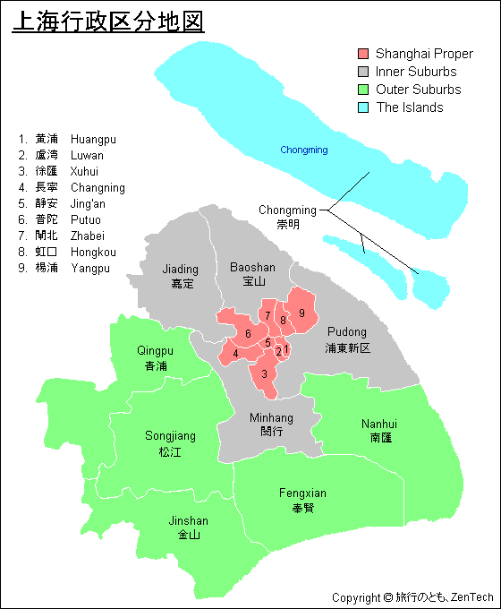 上海行政区分地図
