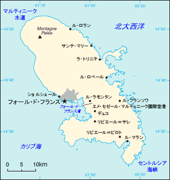 マルチニーク島地図