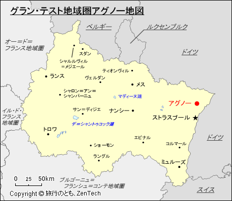 グラン・テスト地域圏アグノー地図