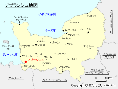 ノルマンディにおけるアブランシュ地図