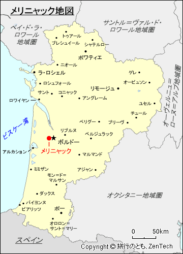 ヌーヴェル＝アキテーヌ地域圏メリニャック地図