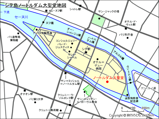 シテ島ノートルダム大聖堂地図