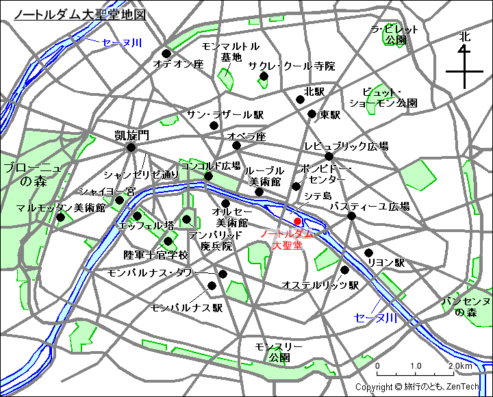 ノートルダム大聖堂地図