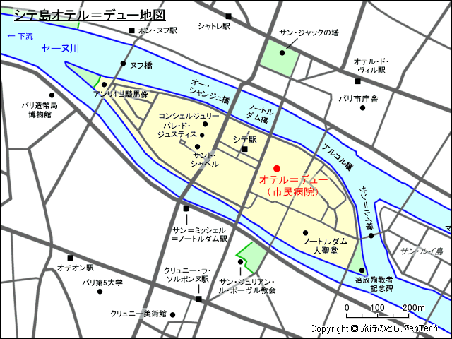 シテ島オテル＝デュー地図