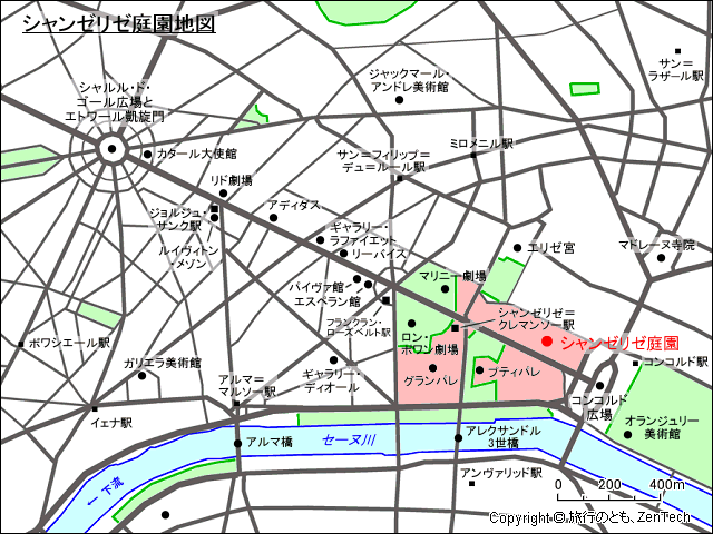 シャンゼリゼ庭園地図